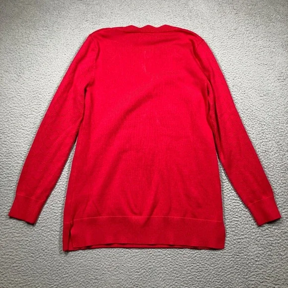 Cable & Gauge Sweater Women's Medium Red Hearts Long Sleeve Pullover Lightweight - Picture 5 of 7